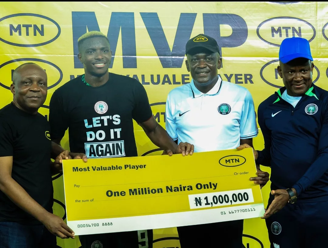 Victor Osimhen Wins the Most Valuable Player award against Sao Tome and Principe fixture